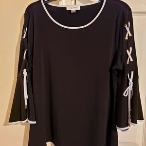 Calvin Klein Laced Bell Sleeve Top